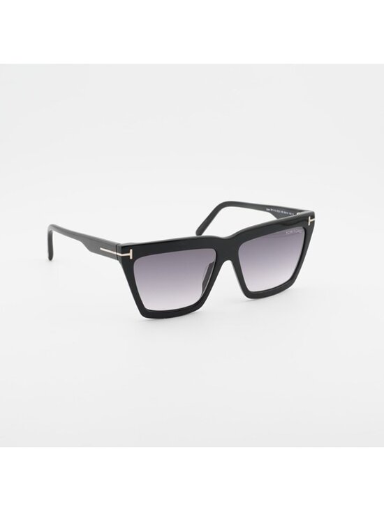Tom Ford FT1110 01B Eden Sunglasses Shiny Black Geometric Frame, Smoke Lenses main image 6